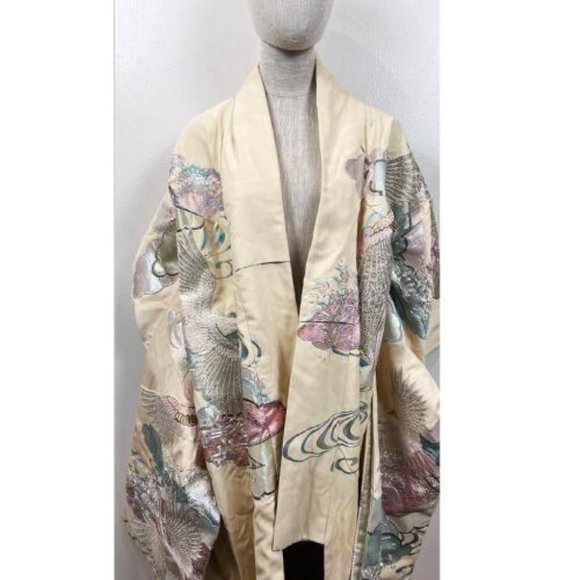 ANTIQUE JAPANESE WEDDING CEREMONIAL KIMONO DRESS COAT - Picture 2 of 15